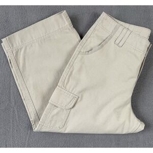 NWT Lee Capri Cargo Pants Women 12 Beige‎ Utility Casual 100% Cotton Below Waist